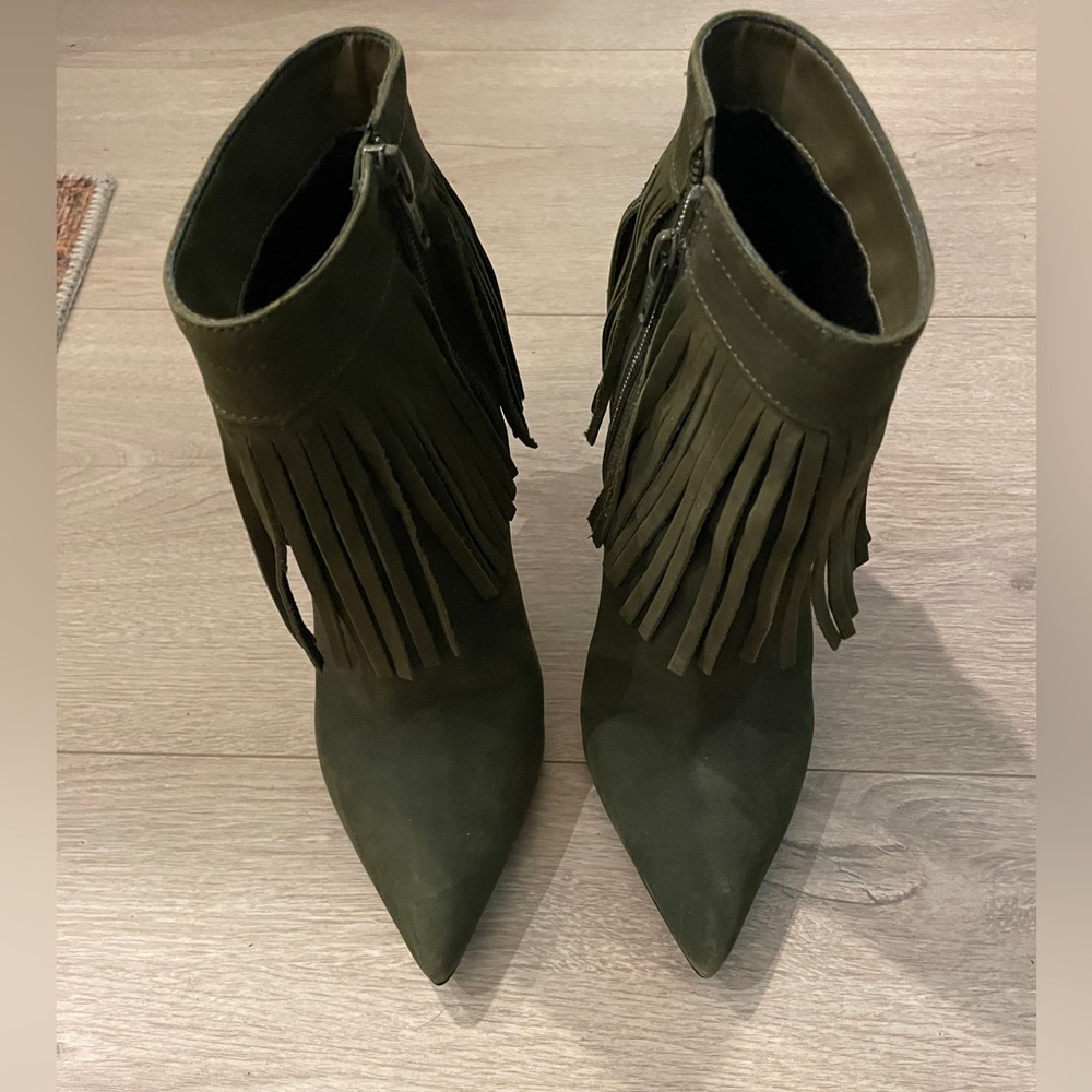 Aldo fringe stiletto heel bootie